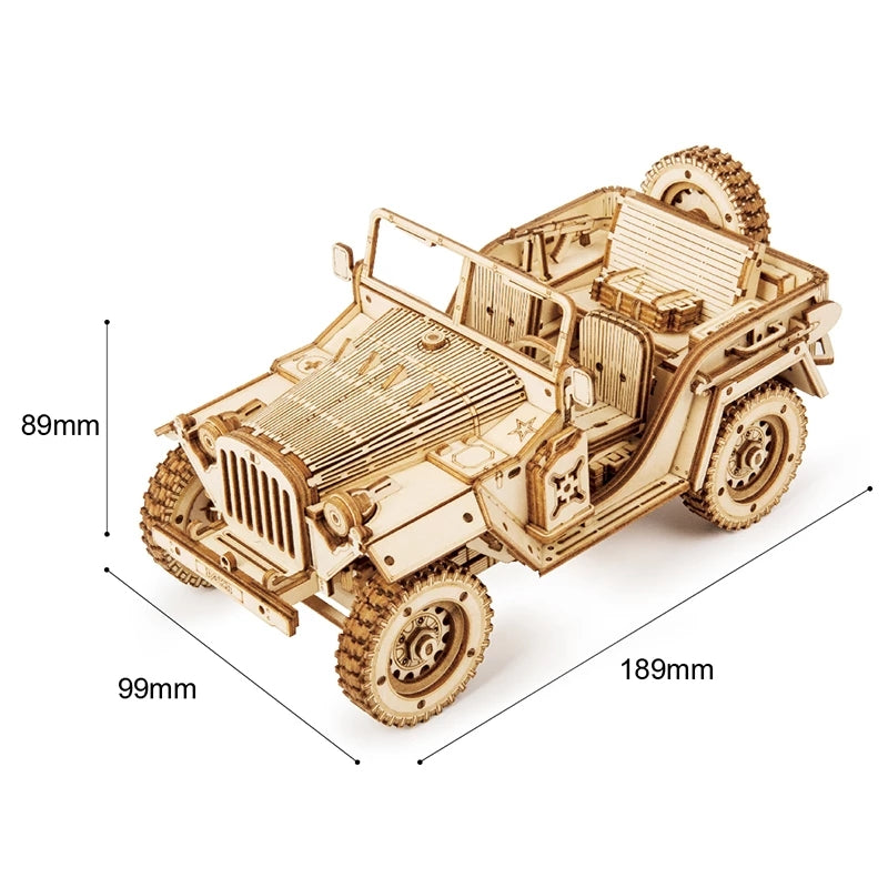 3D Wooden Army Jeep Puzzle