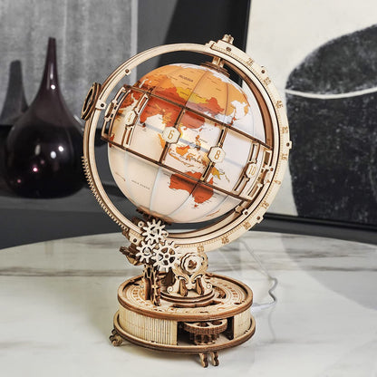 Luminous 3D Wooden Model Globe