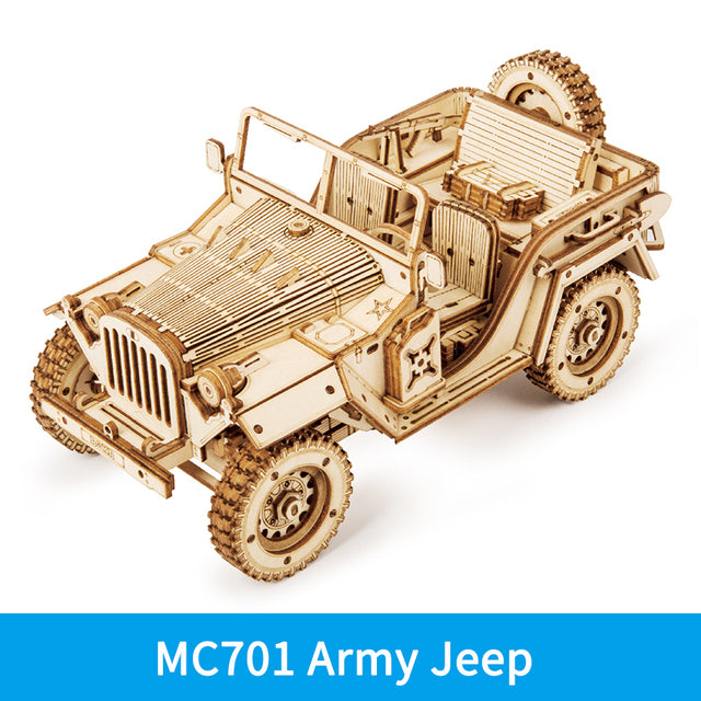 3D Wooden Army Jeep Puzzle