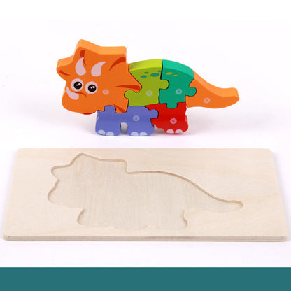 Wooden Three-dimensional Dinosaur Puzzle