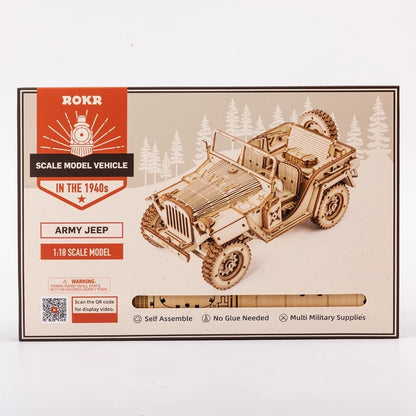 3D Wooden Army Jeep Puzzle