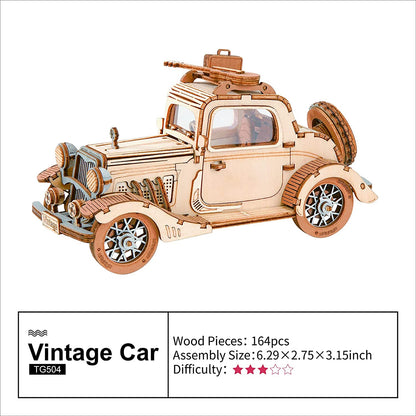 Robotime Rolife Vintage Car Model 3D Wooden Puzzle Toys