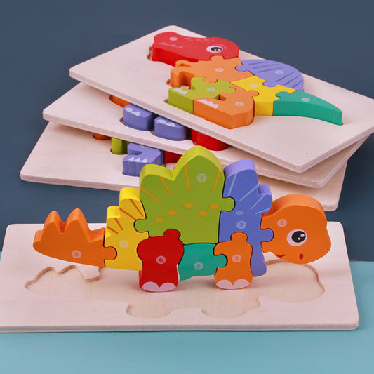 Wooden Three-dimensional Dinosaur Puzzle