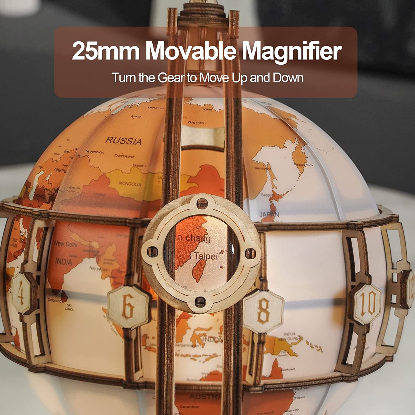 Luminous 3D Wooden Model Globe