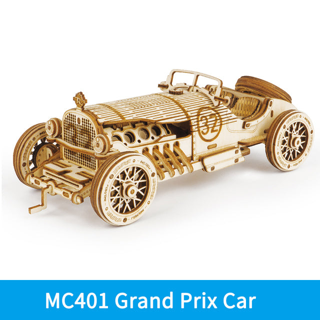 Robotime ROKR Grand Prix Car 3D Wooden Puzzle Game Assemble Racing Car Model Toy