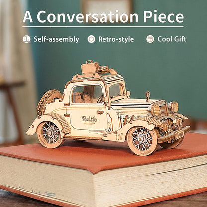 Robotime Rolife Vintage Car Model 3D Wooden Puzzle Toys