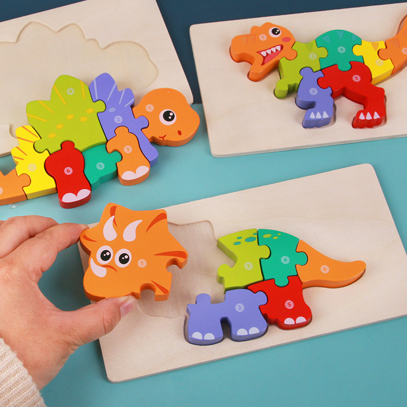 Wooden Three-dimensional Dinosaur Puzzle