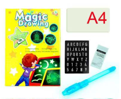 Toy Drawing Pad 3D Magic 8 Light Effects Puzzle Board Sketchpad