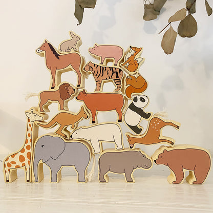 Animal Jenga Balance Building Blocks