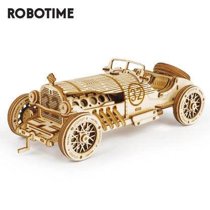 Robotime ROKR Grand Prix Car 3D Wooden Puzzle Game Assemble Racing Car Model Toy