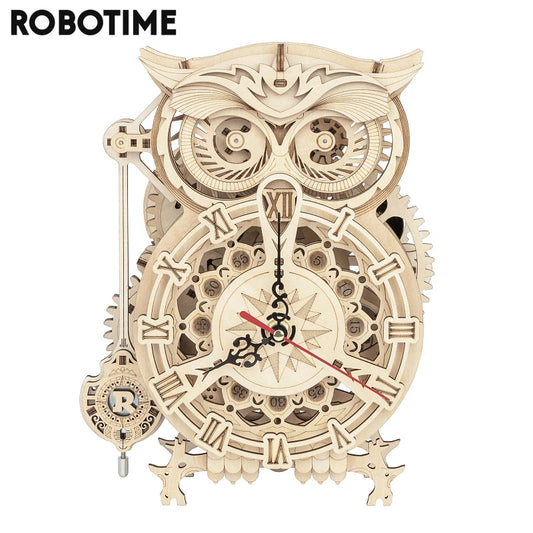 Robotime: ROKR  3D Owl Wooden Clock Building Block