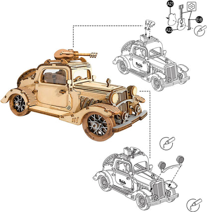 Robotime Rolife Vintage Car Model 3D Wooden Puzzle Toys