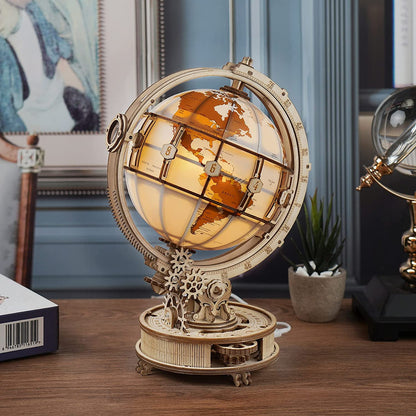 Luminous 3D Wooden Model Globe