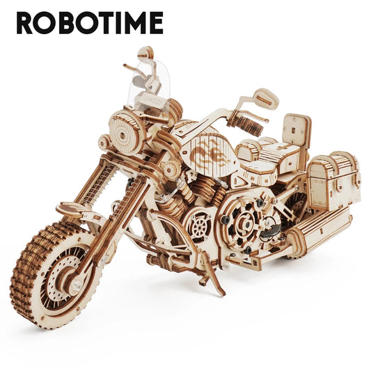 ROKR Cruiser Motorcycle DIY Wooden Model 420 Pcs Building Block Kit