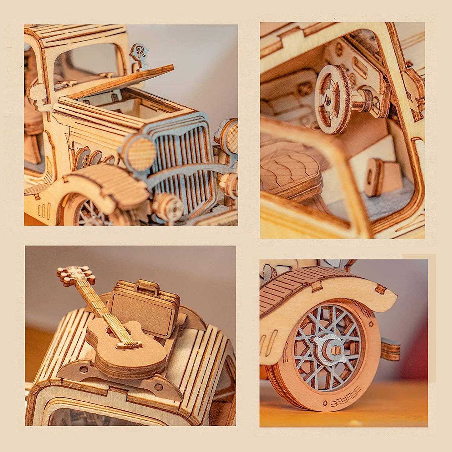 Robotime Rolife Vintage Car Model 3D Wooden Puzzle Toys