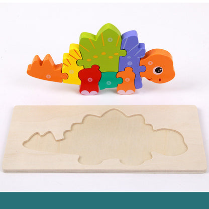 Wooden Three-dimensional Dinosaur Puzzle